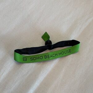 Beach House Green and Black Fabric Wristband
